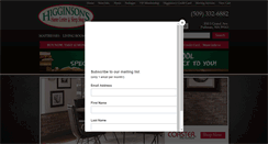 Desktop Screenshot of higginsonsflooringandsleepshop.com